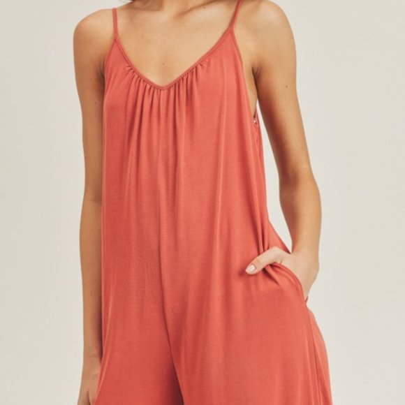 ⚡FINAL SALE! Spice Rust Oversized Knit Jumpsuit - Picture 5 of 9